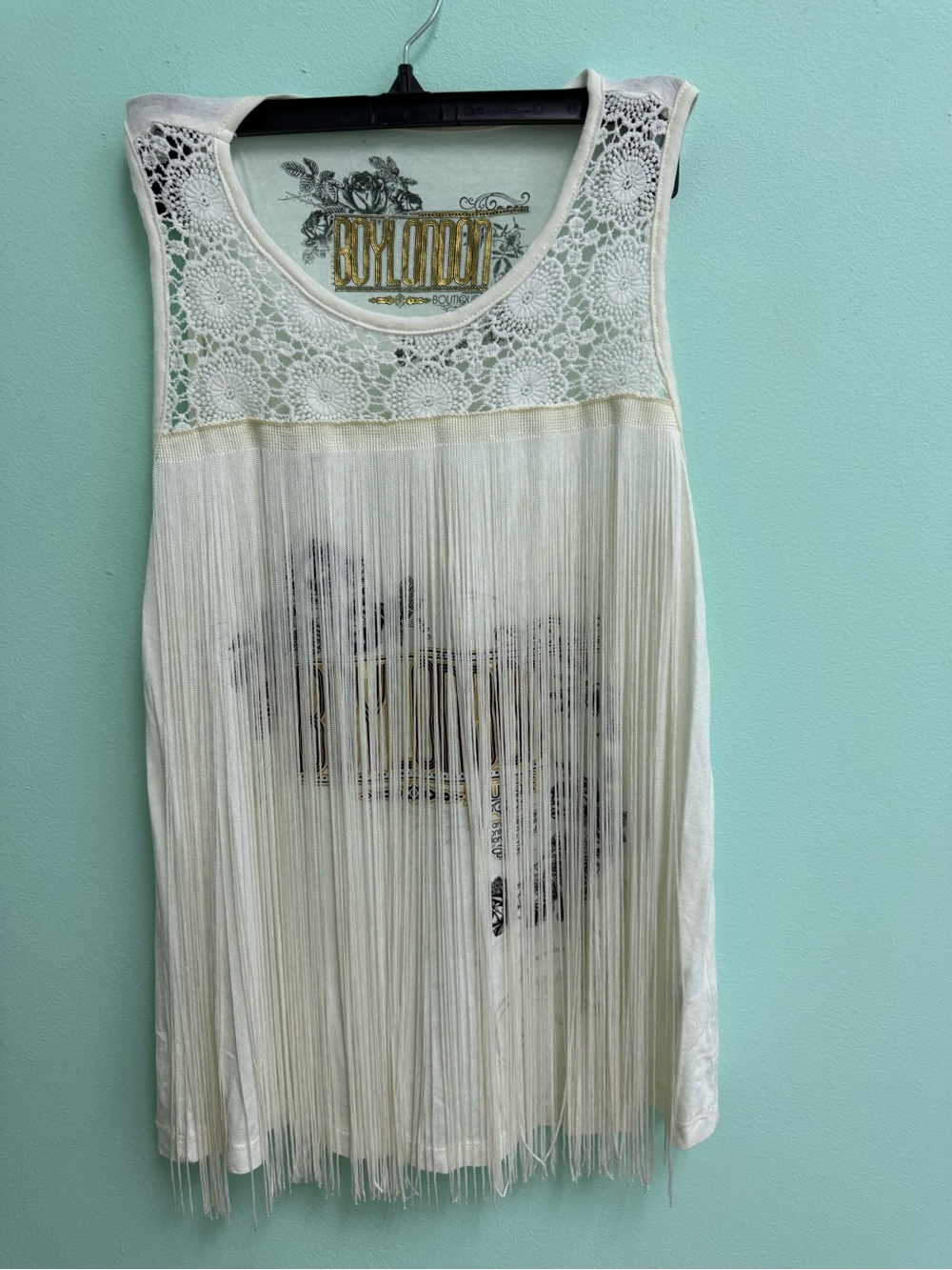 New BOYLONDON Fringe Tank Top XL